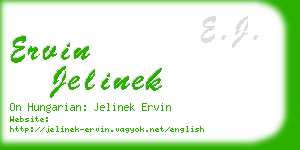 ervin jelinek business card